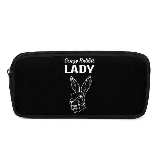 Crazy Rabbit Lady Pet Lover Gift Pencil Cases