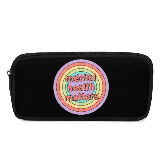 Mental Health Matters | Retro Circle Peach Candy Pencil Cases