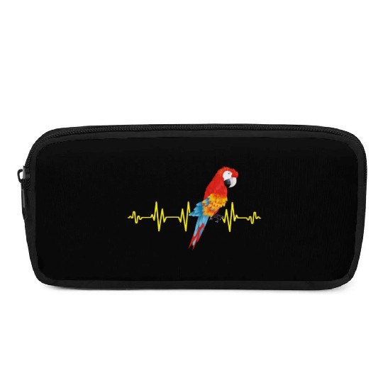Macaw Heart Beat Parrot lover Macaws Parrots Pencil Cases