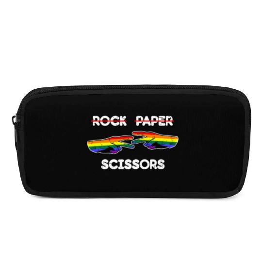 Rock Paper Scissors Funny Lesbian Pride LGBT Cool Pencil Cases