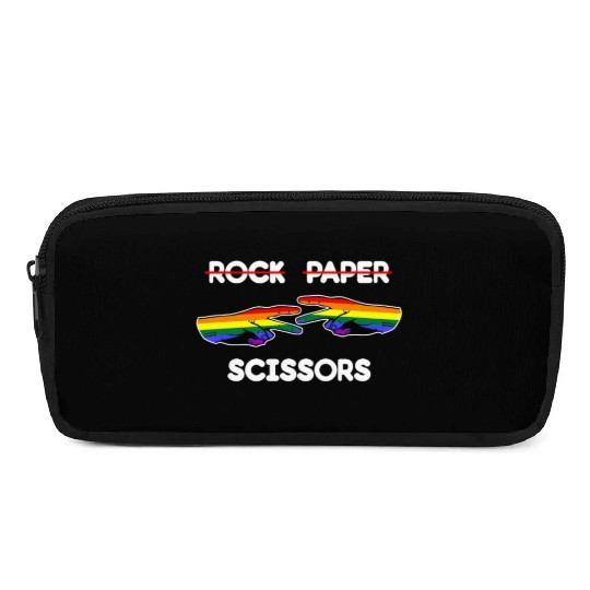 Rock Paper Scissors Funny Lesbian Pride LGBT Cute Pencil Cases