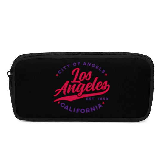 Los Angeles City Of Angels California Red Text Pencil Cases