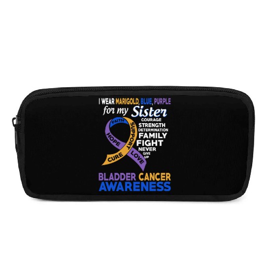 I Wear Marigold Blue Purple For My Sister Bladder Pencil Cases