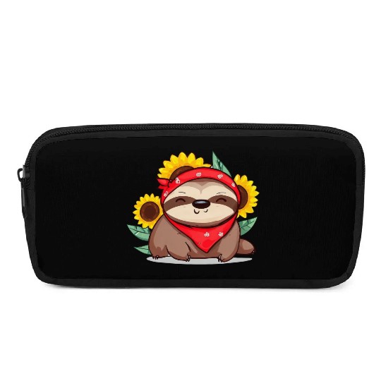 Sunflower sloth with bandana Pencil Cases