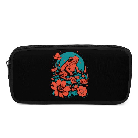 Goth Poison Frog Goblincore Fairycore Floral Frogs Pencil Cases