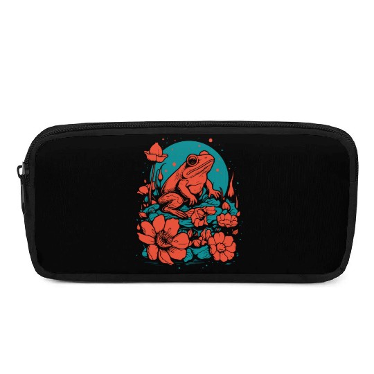 Goth Poison Frog Goblincore Fairycore Floral Frogs Pencil Cases