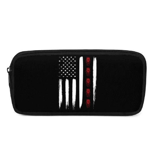 Cicada Line In Distressed Us Flag For Cicada Pencil Cases
