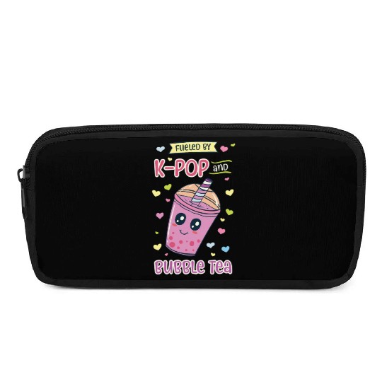 Kpop And Bubble Tea Korean Music Tapioca Boba Pencil Cases