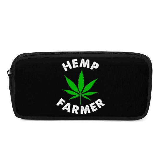 Hemp Farmer Green Leaf Pencil Cases
