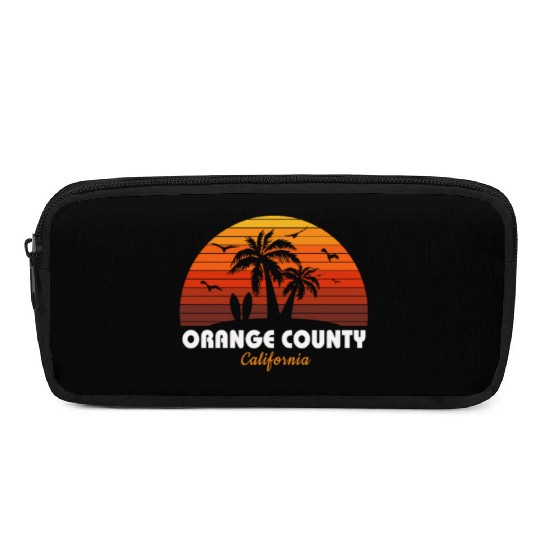 Retro Orange County California Sunset Cool Pencil Cases