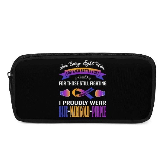 I Proudly Wear Blue Marigold Purple Bladder Cancer Pencil Cases