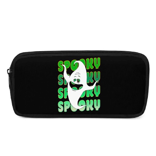 Spooky Halloween Ghost Green Pencil Cases