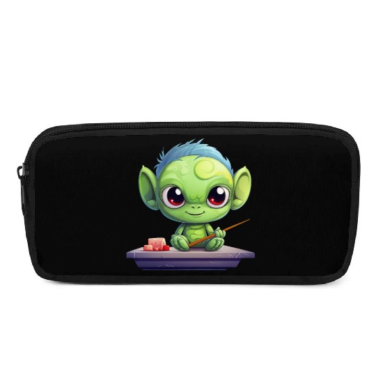 Alien Enjoying Sushi Pencil Cases