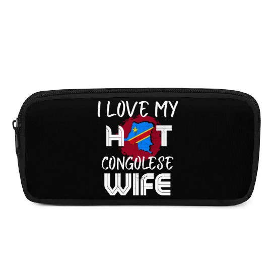 Funny I Love My Hot Congolese Wife Husband Pencil Cases