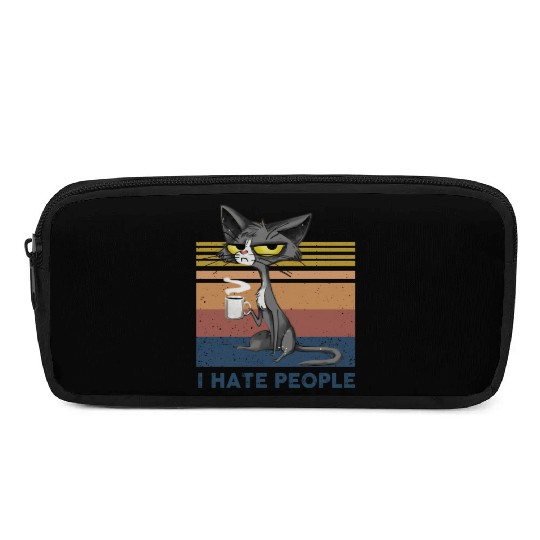 Cat I Hate People Pencil Cases