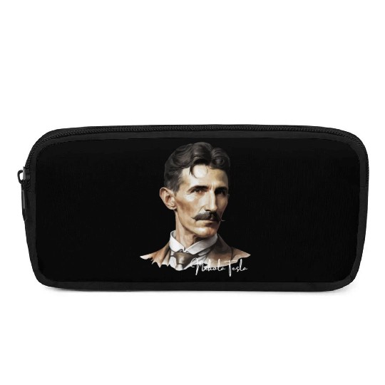 Artistic Illustration of Nikola Tesla Pencil Cases