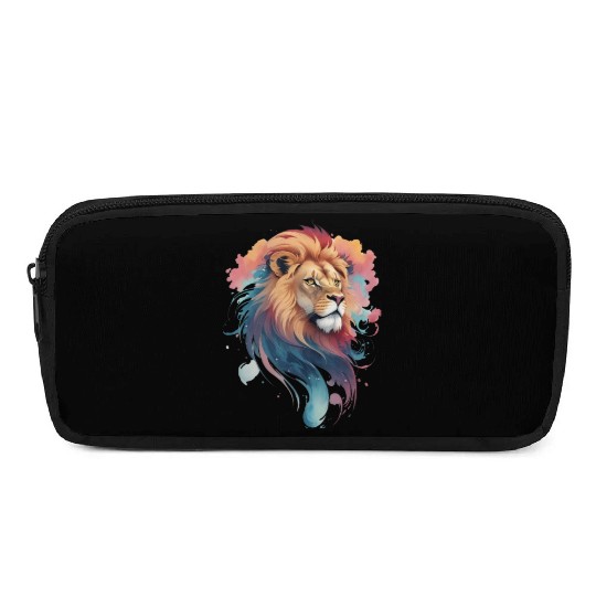 Pastel Majesty: Lion Head in Watercolor Pencil Cases