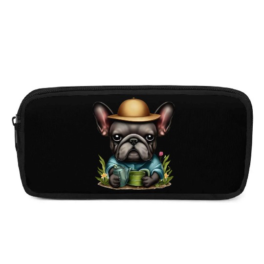 Frenchie Watering Plants Pencil Cases