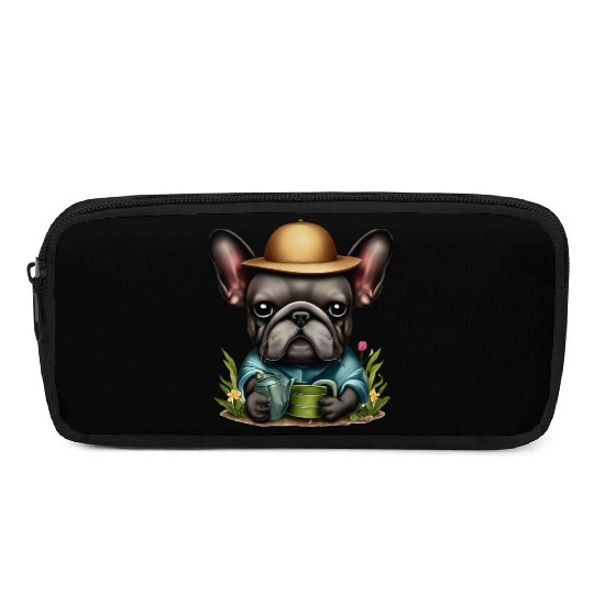 Frenchie Watering Plants Pencil Cases