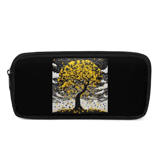 black tree and Wonderful yellow foliage Pencil Cases