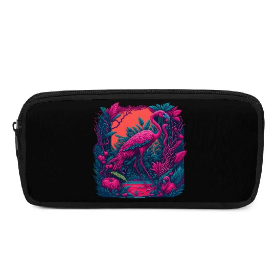 Neon flamingo Pencil Cases
