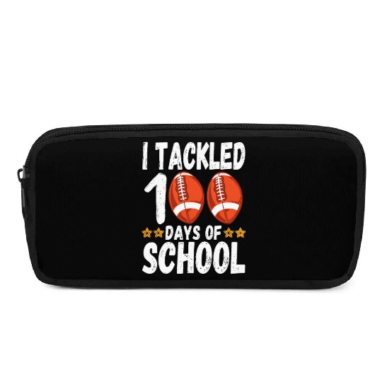 I Tackled 100 Days Of School Football 100th Daygoa Pencil Cases