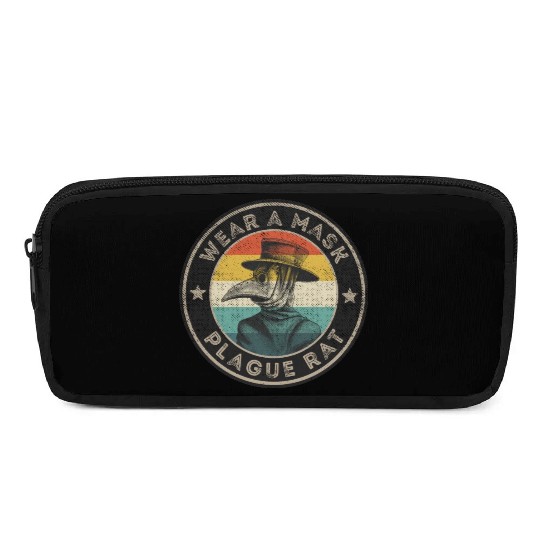 Wear A Mask Plague Doctor Vintage Retro Pencil Cases
