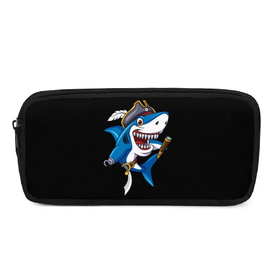 Cute Shark Pirate Decor Lazy Halloween Pencil Cases