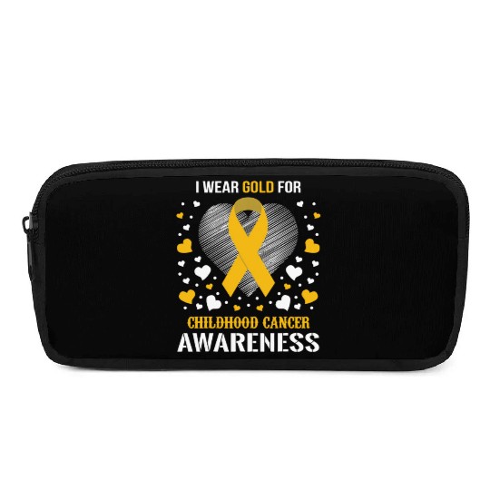 I Wear Childhood Cancer Awareness Supporter Ribbon Pencil Cases