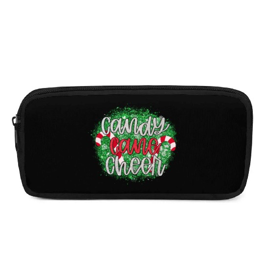 Candy Cane Cheer Happy Christmas Xmas Holiday Pencil Cases