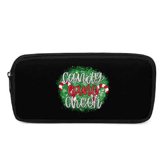 Candy Cane Cheer Happy Christmas Xmas Holiday Pencil Cases