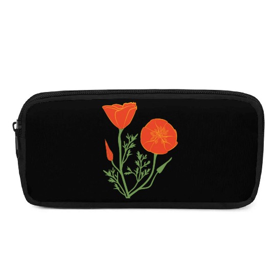 California Poppies on Clear Background Pencil Cases