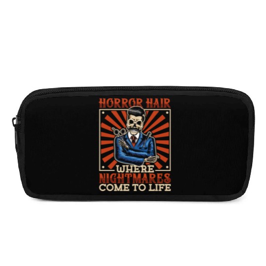 Horror Barber Spooky Hairdresser Hairstylist Hair Pencil Cases
