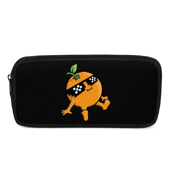 Cool Relaxing Orange Fruit Pixel Sunglasses Face Pencil Cases