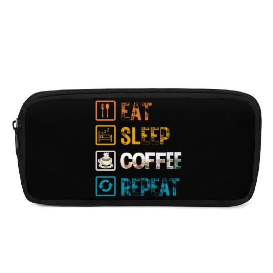 Eat Sleep Coffee Repeat Pencil Cases