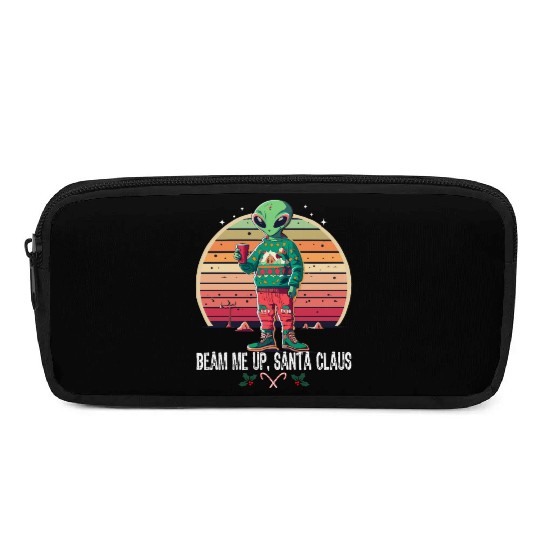 Beam Me Up Santa Claus Alien Christmas Ufo Coffee Pencil Cases