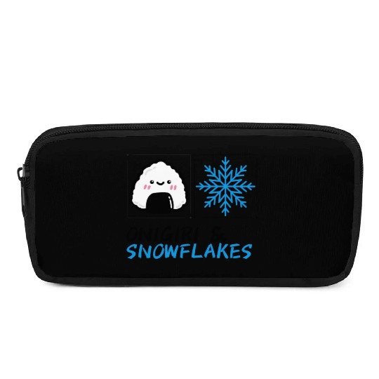 Onigiri and Snowflakes for the Holidays Pencil Cases