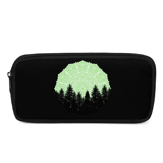 Green Forest Mandala Pacific Northwest Pencil Cases