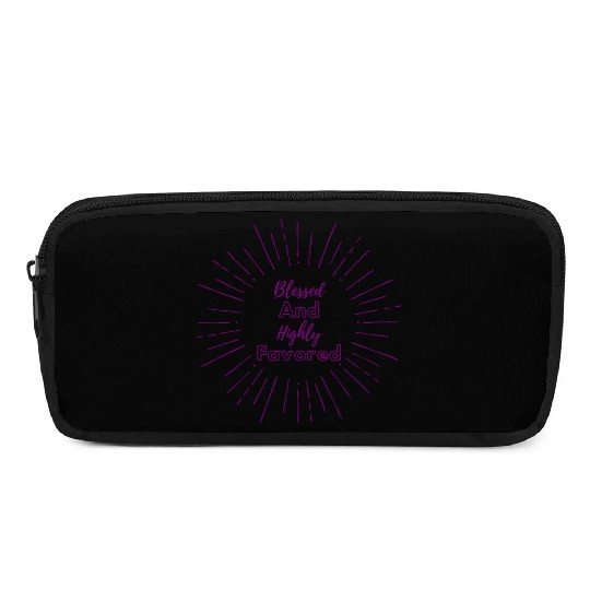 Blessed and Highly Favored Purple Pencil Cases