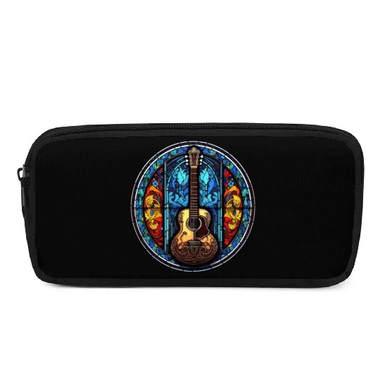 Cool Stained Glass Art Dog - Abstract Mosaic Guita Pencil Cases