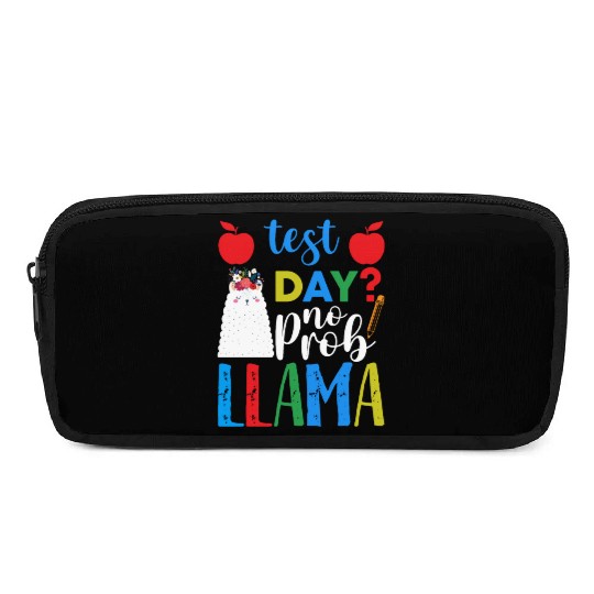 Test Day No Prob-llama Llama Teacher Testing Day Pencil Cases