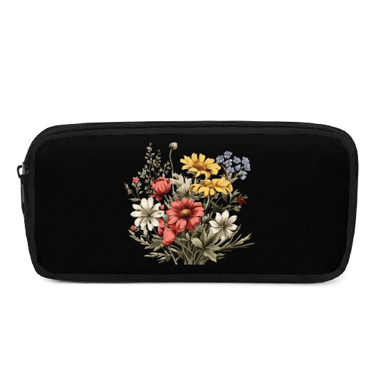 Vintage Pencil Cases Pressed Flowers Cottagecore Nature
