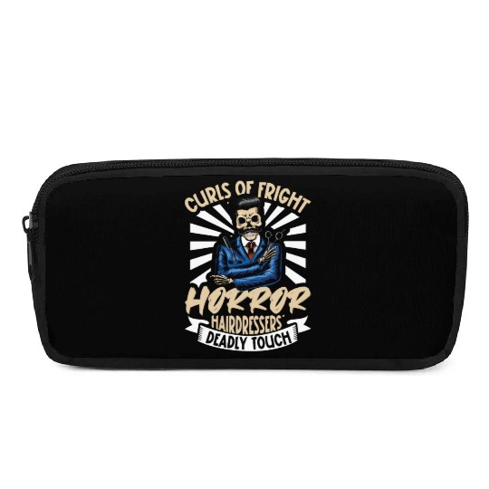 Horror Barber Spooky Hairdresser Hairstylist Hair Pencil Cases