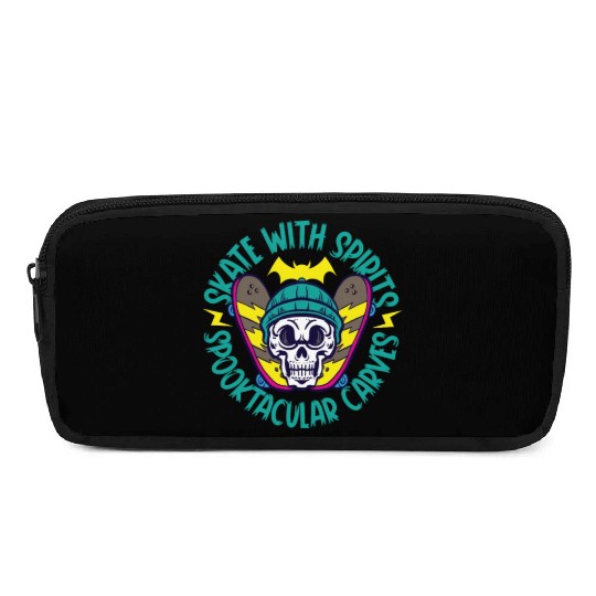 Spooky Horror Skateboarder Halloween Skateboarding Pencil Cases