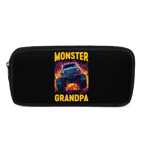 Monster Truck Grandpa Monster Grandad Retro Pencil Cases