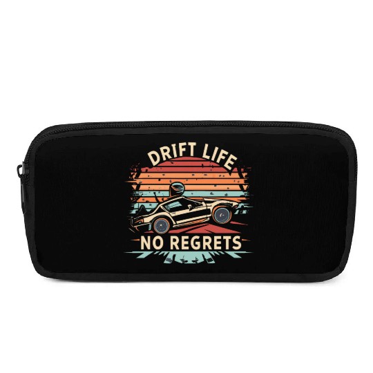 Vintage Drift Life No Regrets Pencil Cases