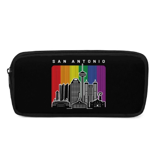 San Antonio Texas Rainbow Flag LGBTQAI Pride Pencil Cases