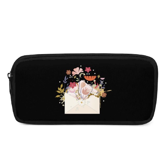 floral envelope with flowers and seal Pencil Cases
