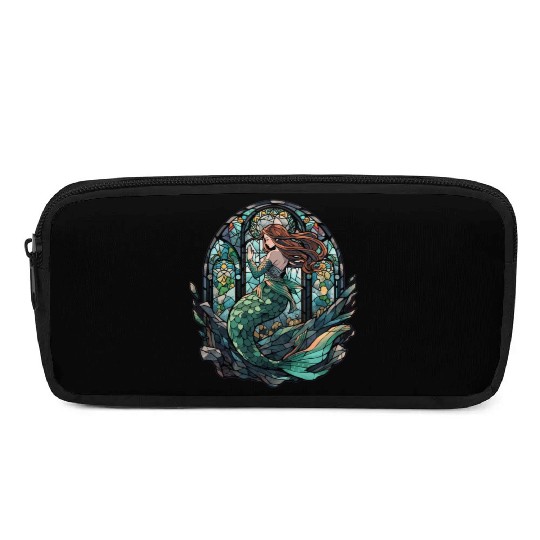 Stained Glass Mermaid Pencil Cases