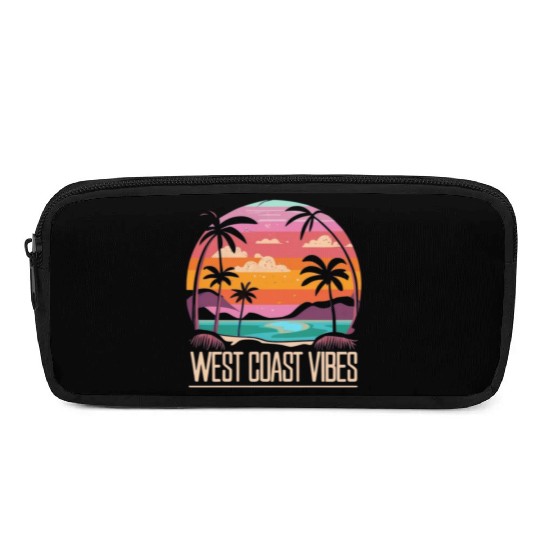 Tranquil beach at sunset West Coast Vibes Pencil Cases